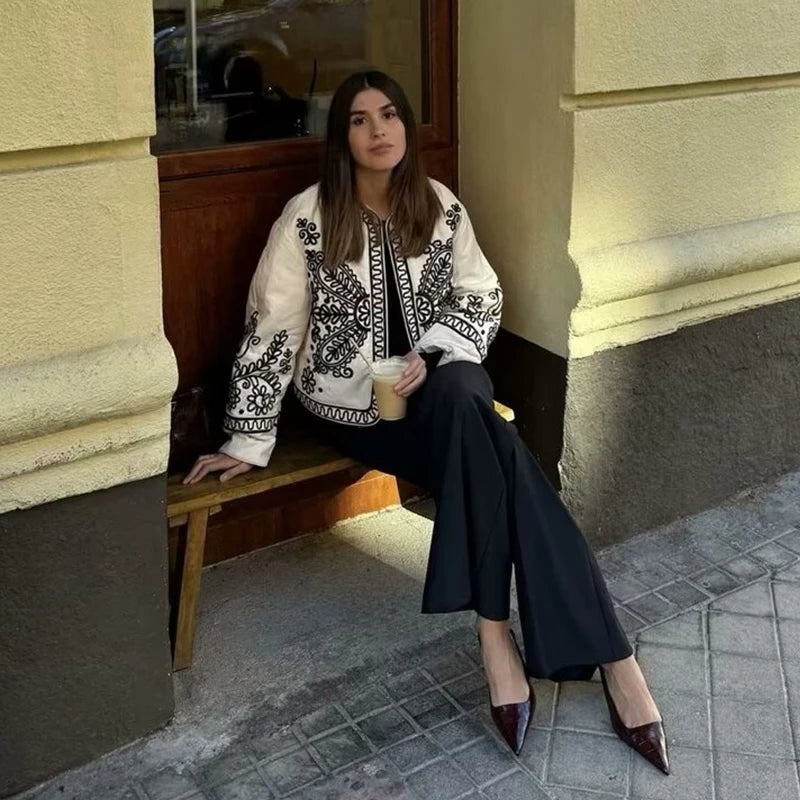 Jackets - Autumn New Jackets Women's 2024 New Chic Embroidery Elegant Young Women's Jacket Coat Fashion Street Joker Holiday Jacket