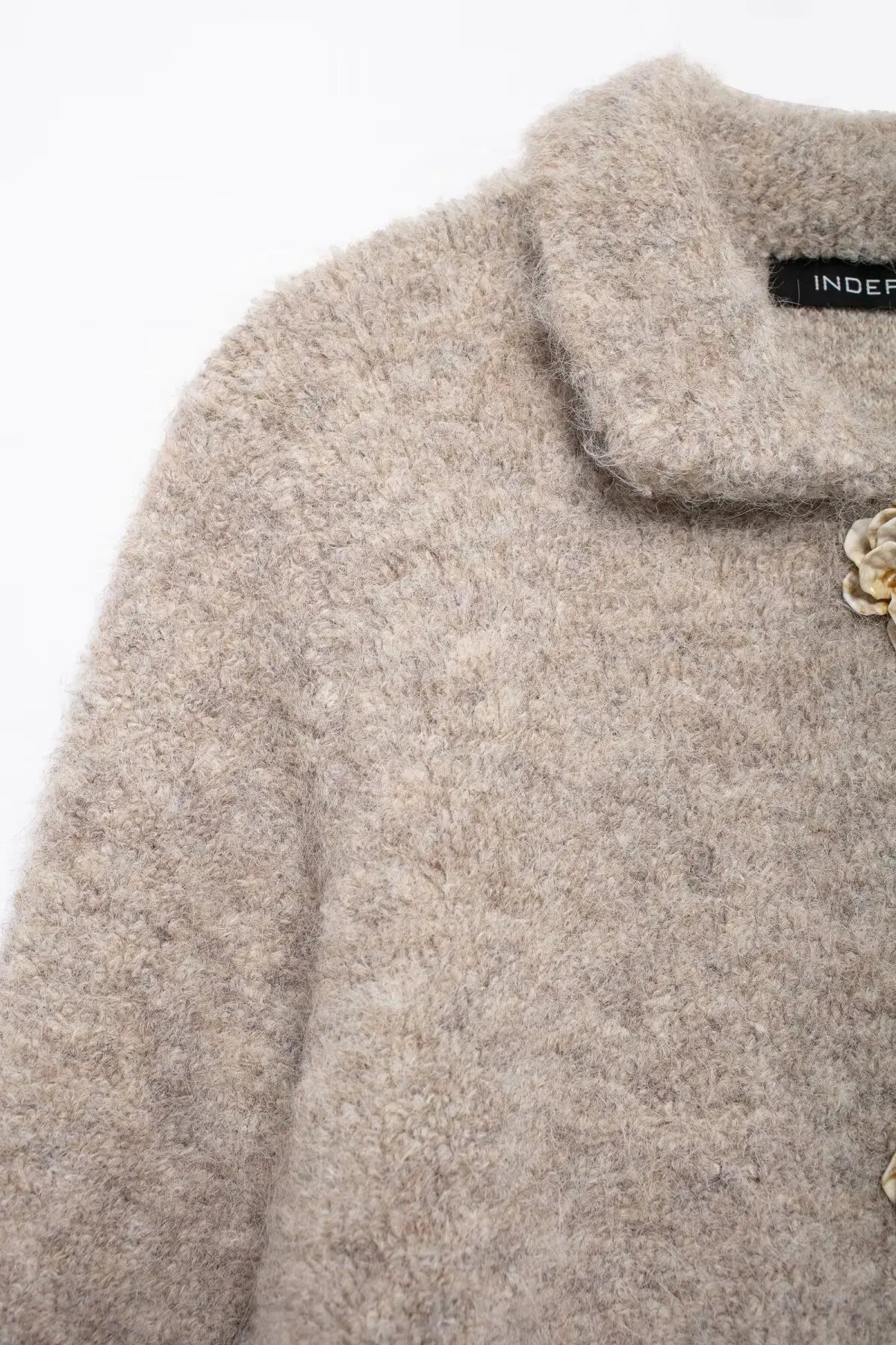 Cardigans - Women Autumn Flowers Shape Single Breasted Lapel Long Sleeve Knitted Top Fashion Female Chic Casual Slim Sweater Cardigan