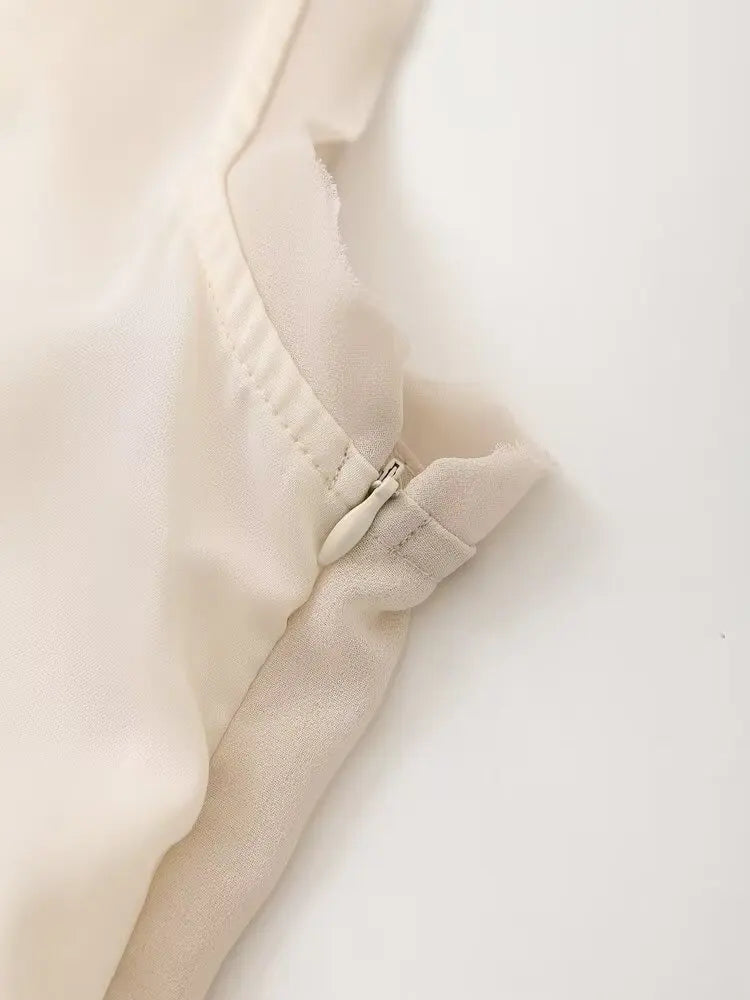 Midi Dresses - Women's V-neck Sleeveless Vest Dress Premium Temperament Slim Lapel Long Dress Sexy Semi-sheer Slit Lingerie Long Dresses