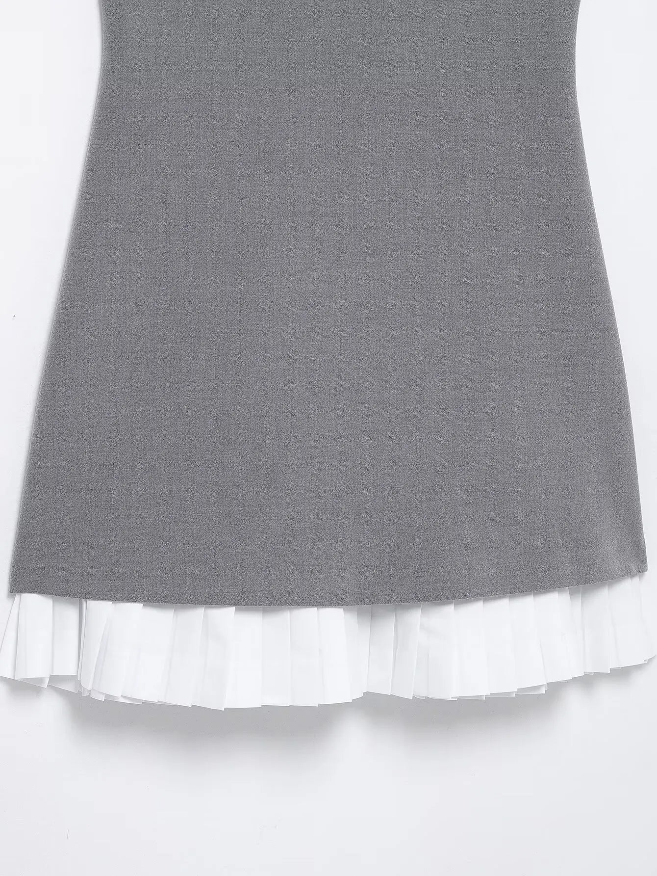 Business Casual Dresses - Women's High Street Sexy Dress Grey O-Neck Sleeveless Patchwork Decorate Zipper Female Summer Fashion Mini Dresses