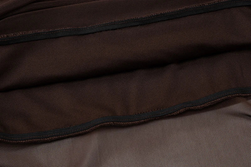 Elegant Dresses - Off-shoulder Strapless Sexy Maxi Dress For Women Borwn Sleeveless Backless High Waist Bodycon Club Long Dress Elegant