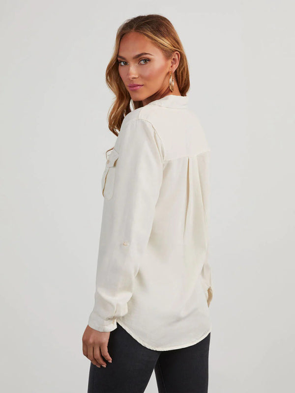 Shirts - Casual Denim Long Sleeve Shirt for Women