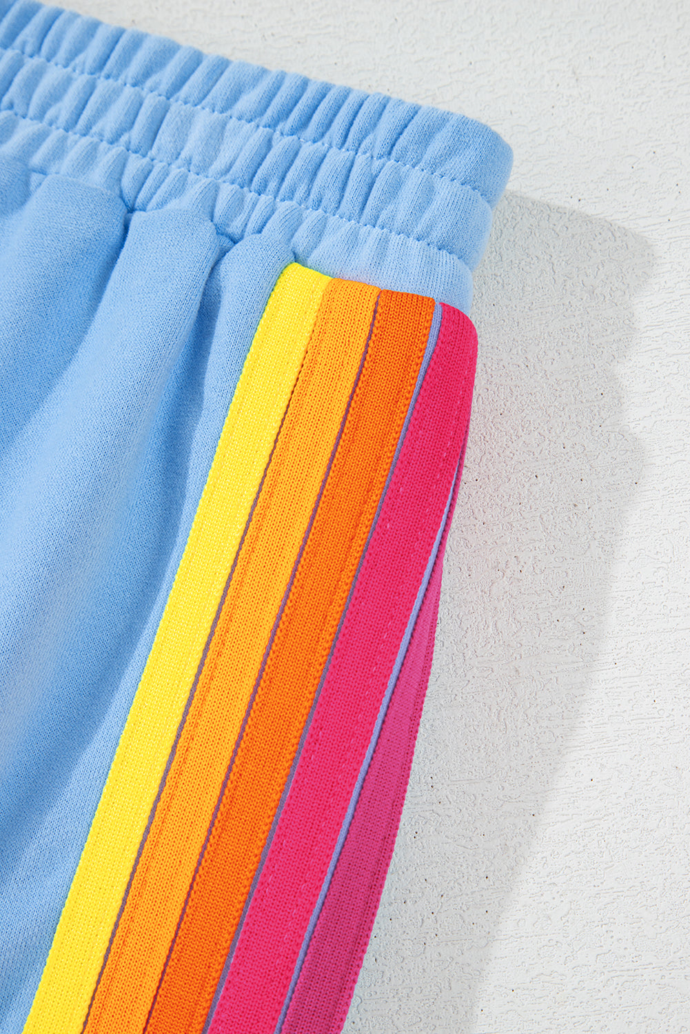 Trendy Striped Cotton Lounge Set with Pullover & Shorts