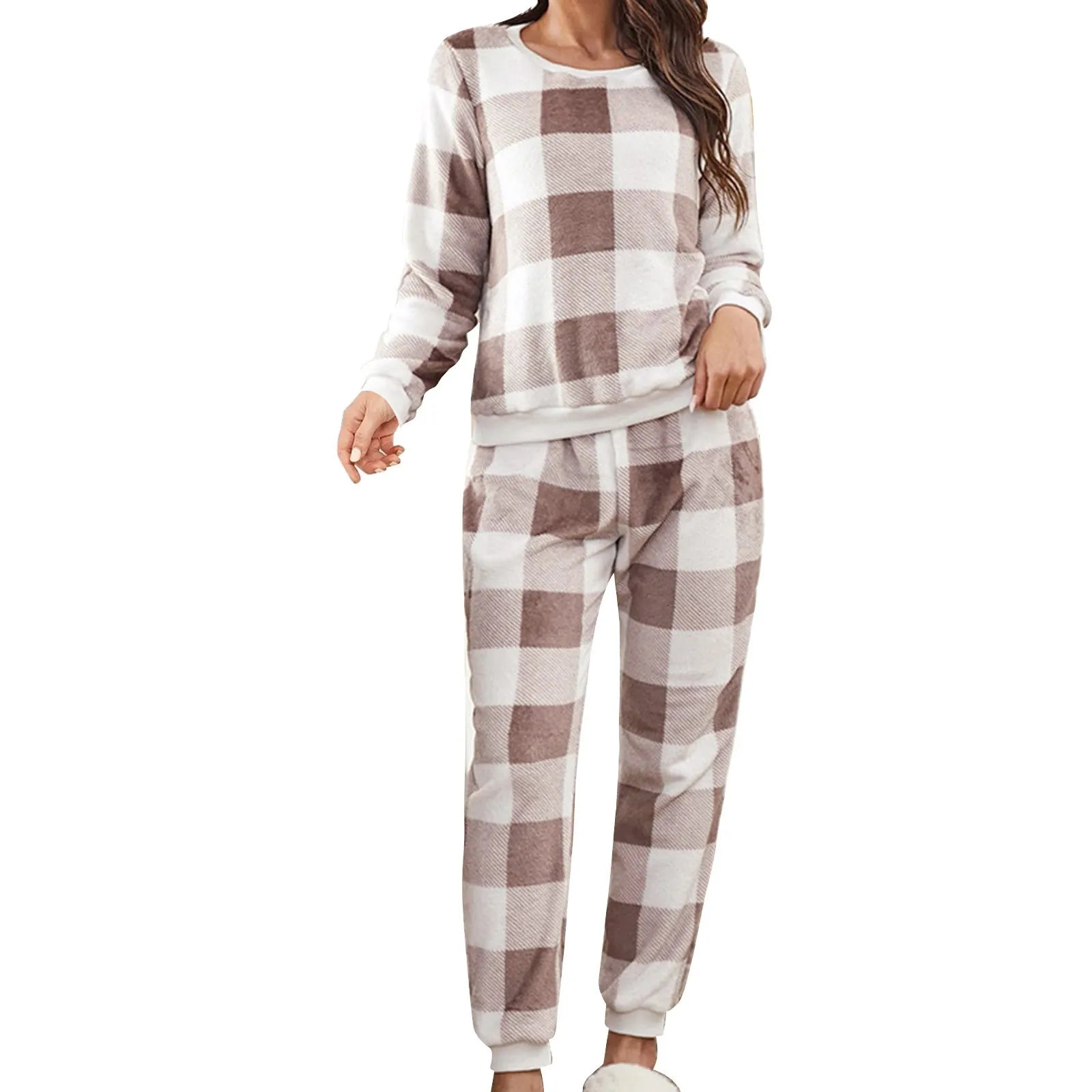 Sleepwear - Full Body Pajamas Suits โ Warm Plaid Flannel Sleepwear