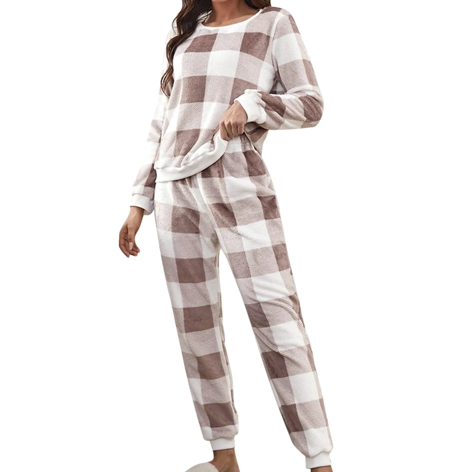 Sleepwear - Full Body Pajamas Suits โ Warm Plaid Flannel Sleepwear