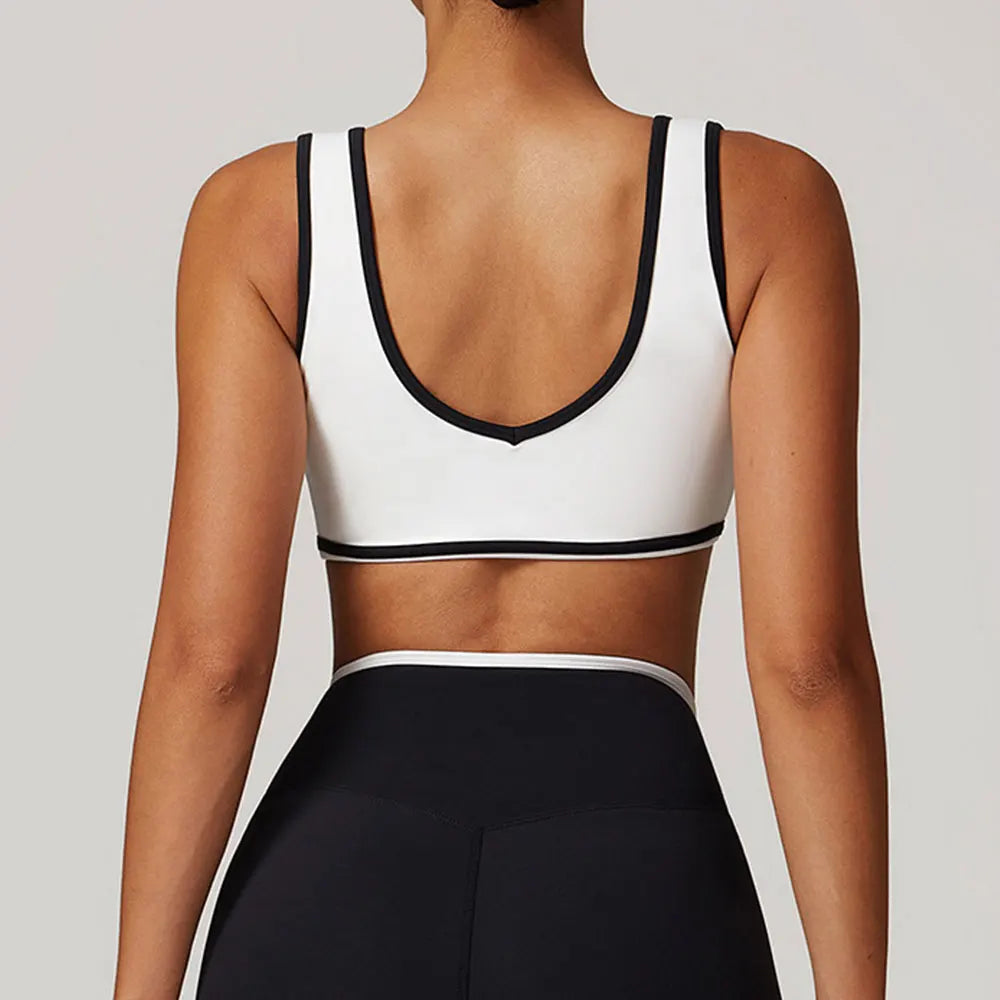 Sporty Bra - Athletic V-Neck Sporty Bra Workout Style Top