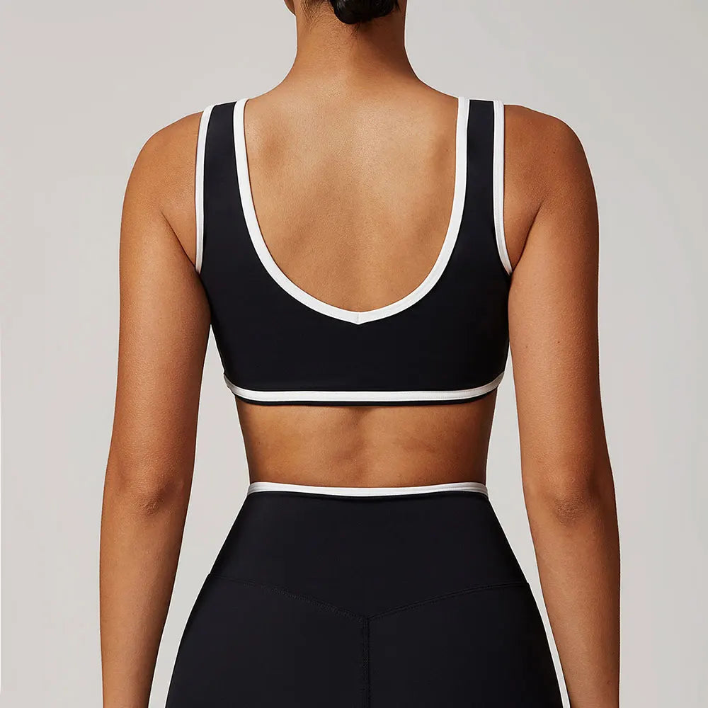 Sporty Bra - Athletic V-Neck Sporty Bra Workout Style Top