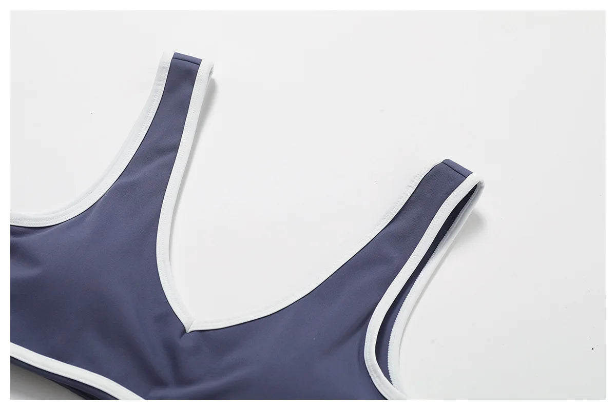 Sporty Bra - Athletic V-Neck Sporty Bra Workout Style Top