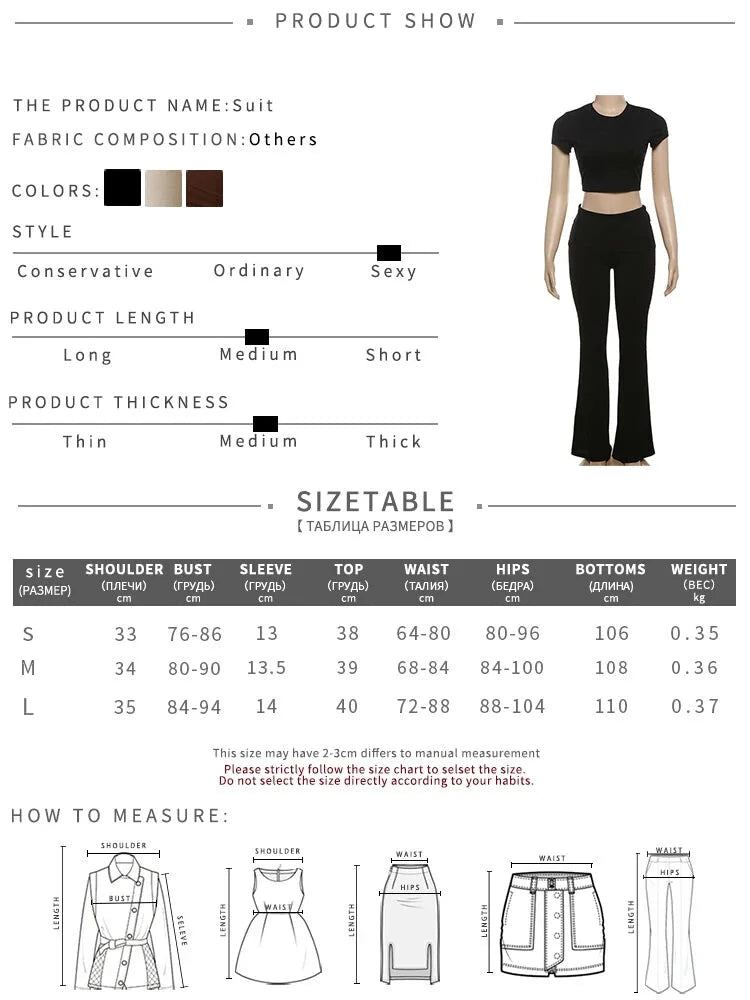 Sporty Outfits- Two-Piece Women's Outfit with Cropped Tee and Flared Palazzo Pants- - Pekosa Women Fashion