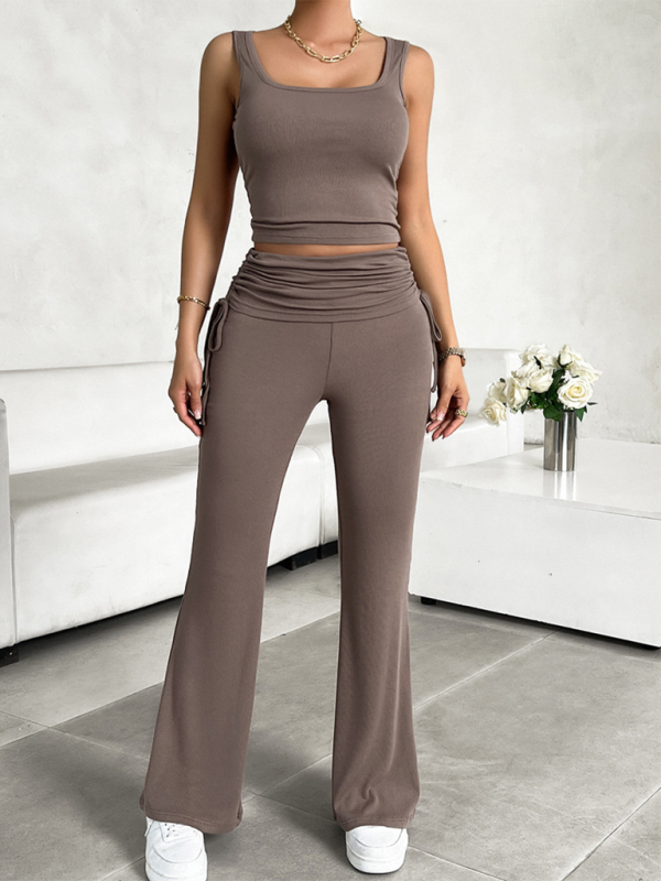 2-teiliges Set mit ausgestellten Yogahosen und Tanktop für Damen von Flex & Flow
