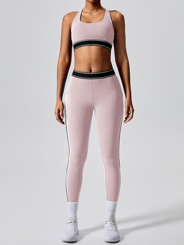 Sporty Pants - Women's Navy High-Elasticity Workout Leggings