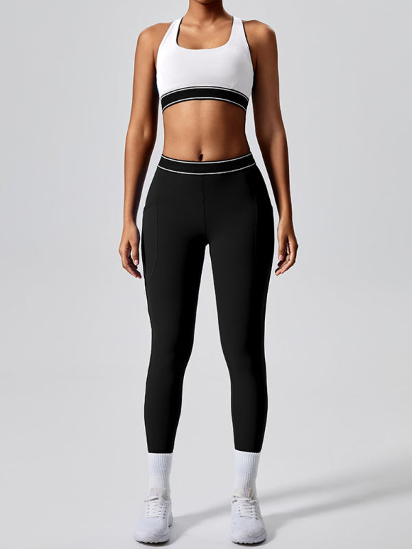 Sporty Pants - Women's Navy High-Elasticity Workout Leggings