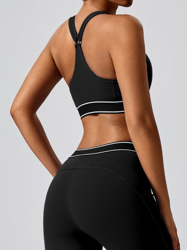 Sporty Pants - Women's Navy High-Elasticity Workout Leggings