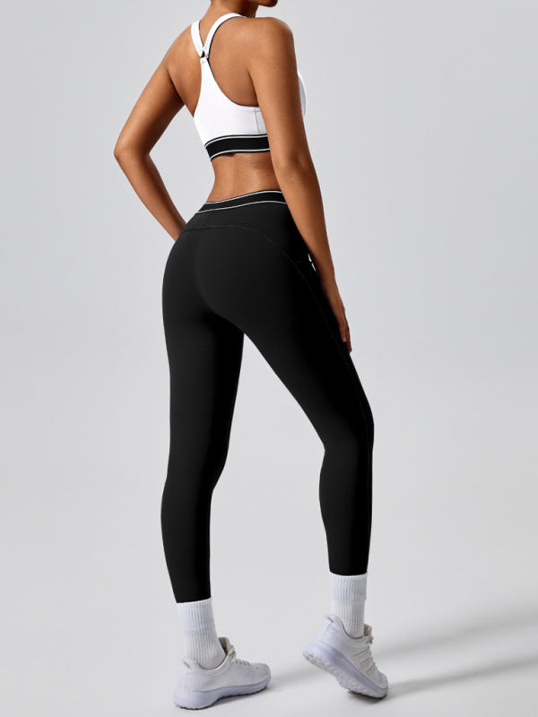 Sporty Pants - Women's Navy High-Elasticity Workout Leggings