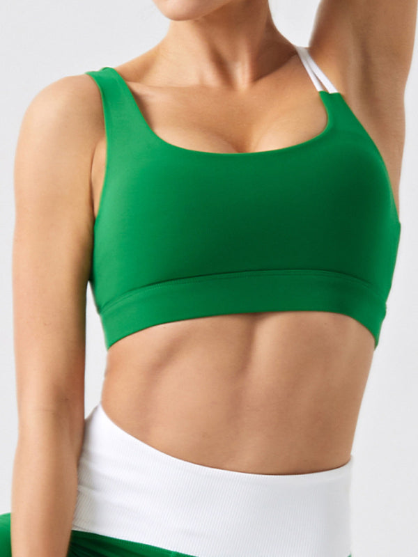 Sporty Top - Asymmetric Strap Padded Sports Bra for Peak Performance