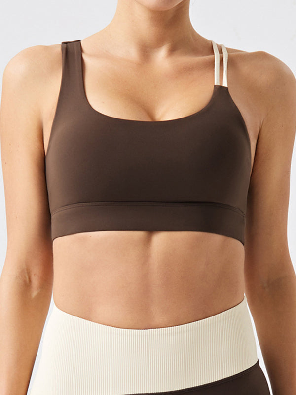 Sporty Top - Asymmetric Strap Padded Sports Bra for Peak Performance