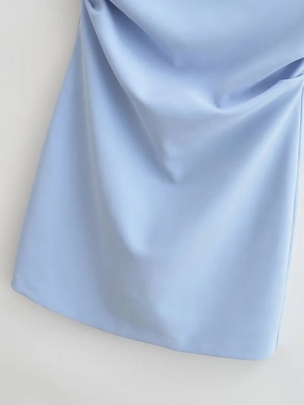 Strapless Dresses - Solid Strapless Sheath Mini Dress