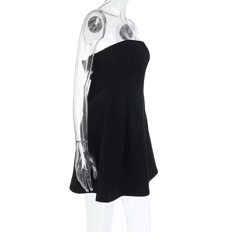 Summer Dresses - Blue Strapless Party Dress with Bowknot Back