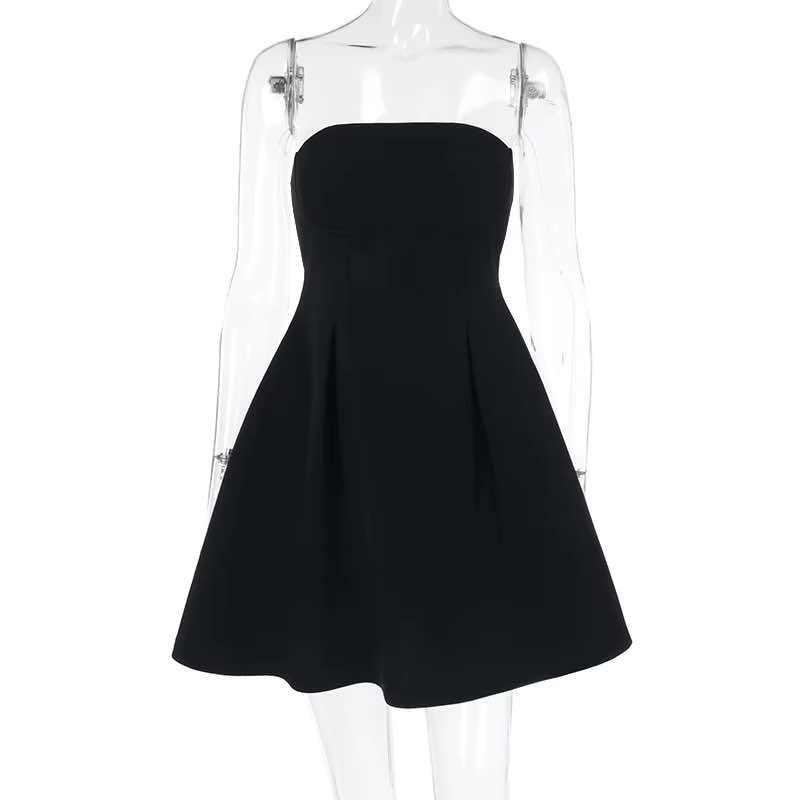 Summer Dresses - Blue Strapless Party Dress with Bowknot Back