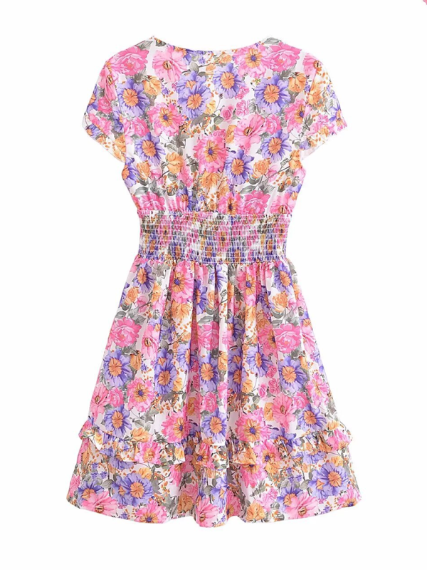 Summer Dresses- Garden Party Essential Romantic Floral A-Line Sundress- - Chuzko Women Clothing