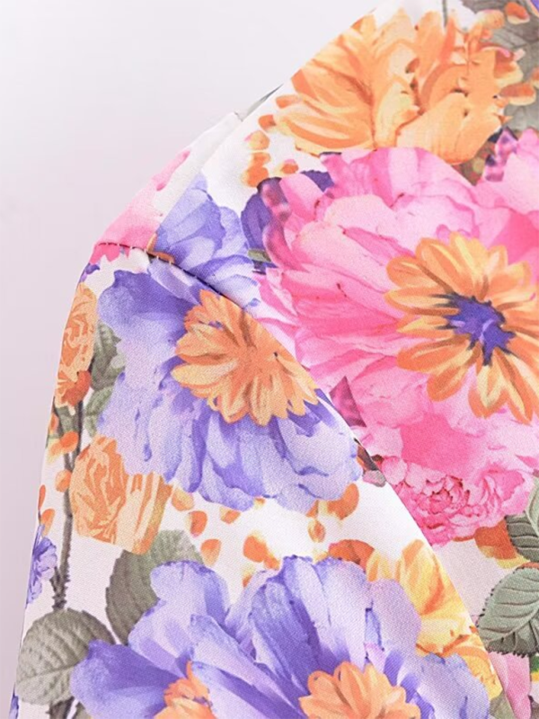 Summer Dresses- Garden Party Essential Romantic Floral A-Line Sundress- - Chuzko Women Clothing