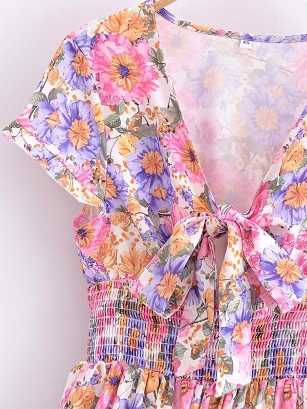 Summer Dresses- Garden Party Essential Romantic Floral A-Line Sundress- - Chuzko Women Clothing