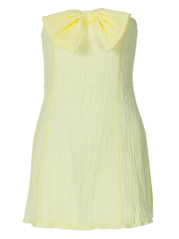 Textured Strapless Bow Dress for Women