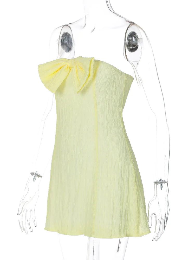 Textured Strapless Bow Dress for Women