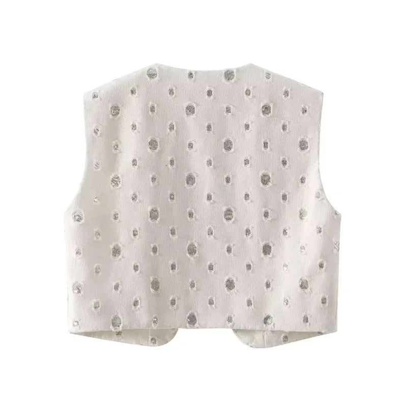 Summer Outfits- Distressed Sequin Mini Skirt & Vest Set for Festive Occasion- - Pekosa Women Fashion