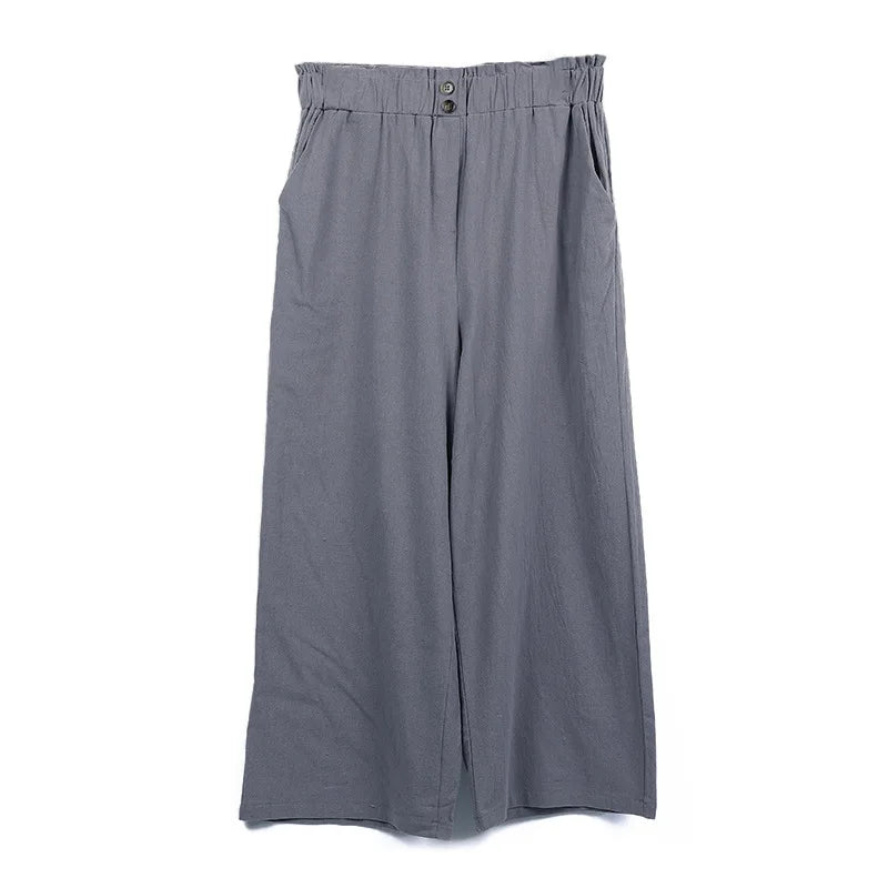 Summer Pants - Women's Casual Cotton Lounge Pants with Elastic Waistband