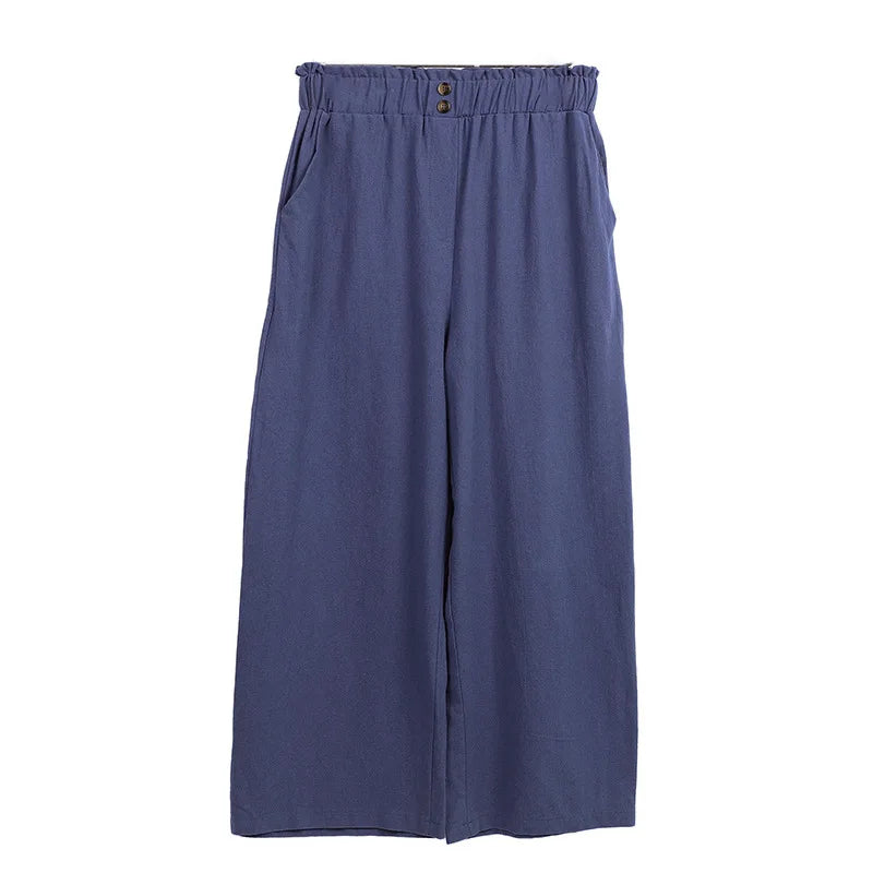 Summer Pants - Women's Casual Cotton Lounge Pants with Elastic Waistband