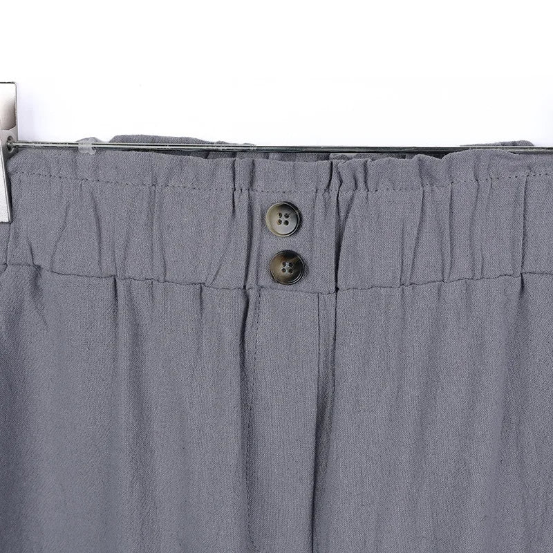 Summer Pants - Women's Casual Cotton Lounge Pants with Elastic Waistband