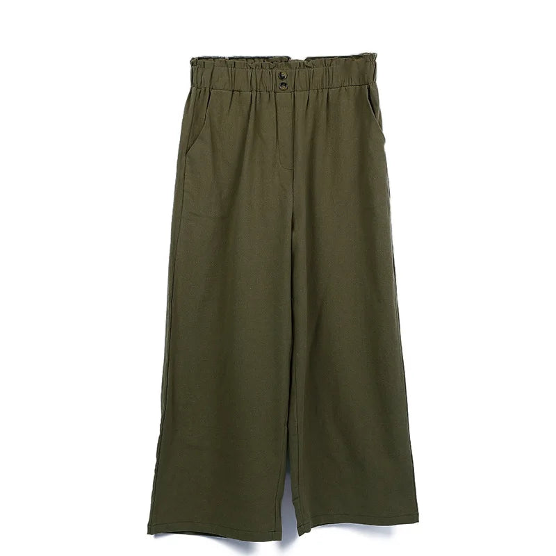 Summer Pants - Women's Casual Cotton Lounge Pants with Elastic Waistband