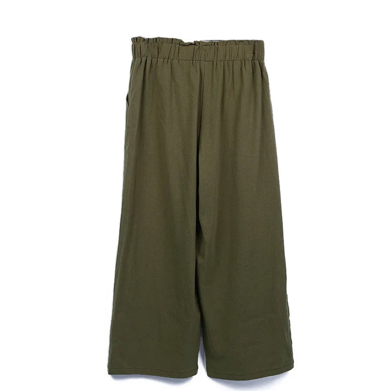 Summer Pants - Women's Casual Cotton Lounge Pants with Elastic Waistband