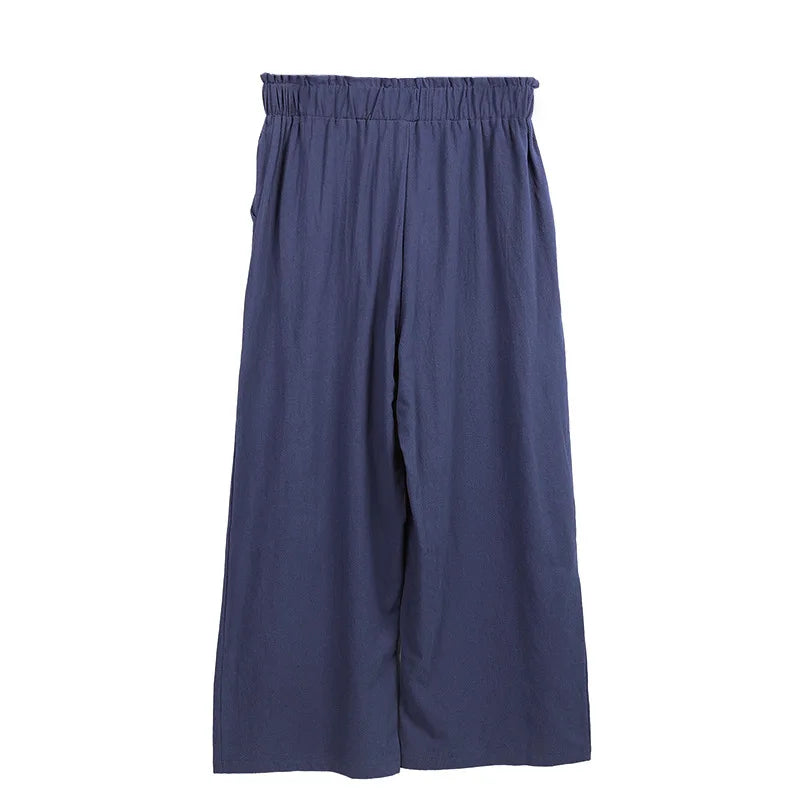 Summer Pants - Women's Casual Cotton Lounge Pants with Elastic Waistband