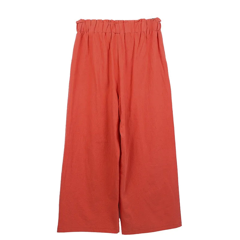 Summer Pants - Women's Casual Cotton Lounge Pants with Elastic Waistband