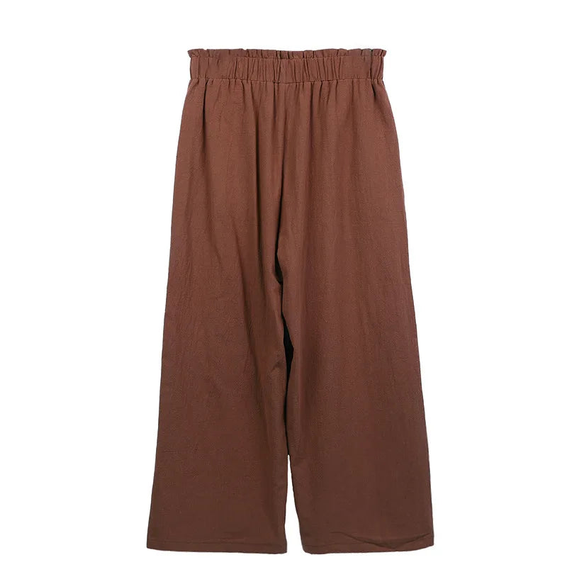 Summer Pants - Women's Casual Cotton Lounge Pants with Elastic Waistband