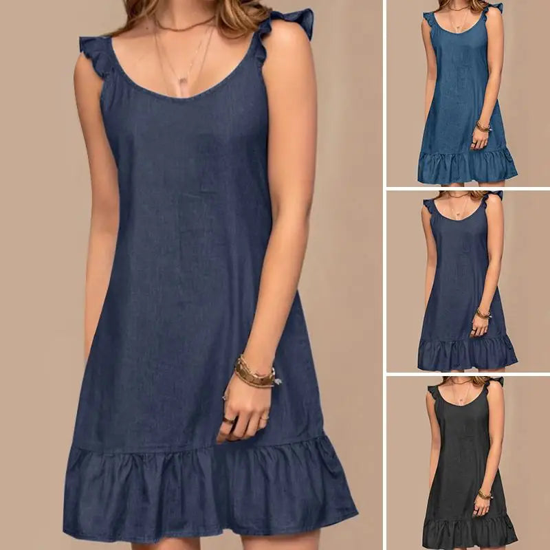 Sundresses- Cute Dress in Soft Cotton Blend for Everyday Wear- - Pekosa Women Fashion