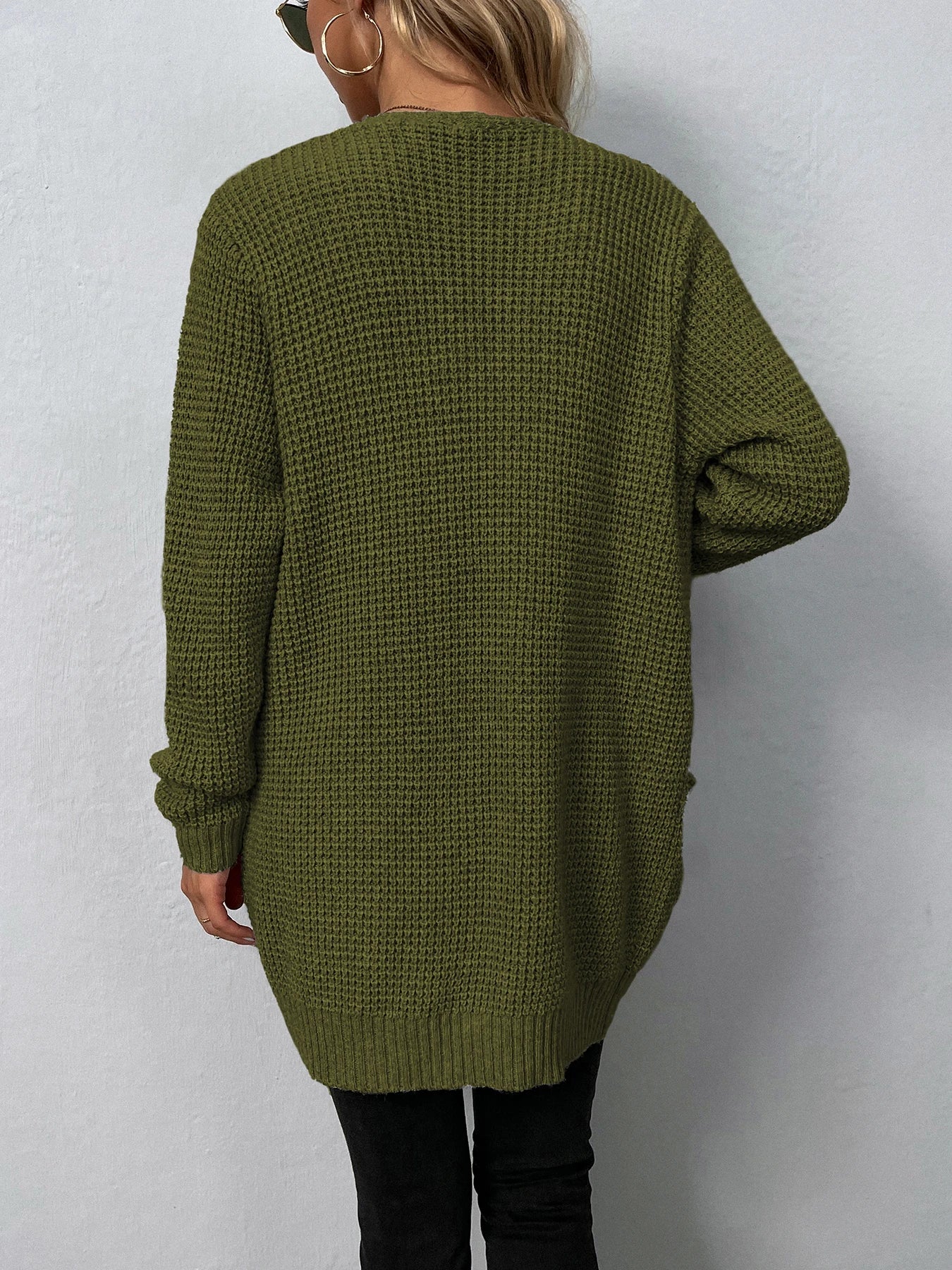 Sweater Cardigans- Layer Up Luxe Knit Cardigan for Casual and Office Wear- - Chuzko Women Clothing