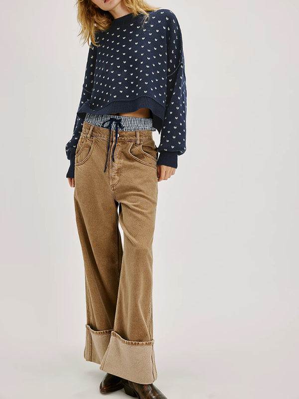 Sweaters - Casual Knit Oversized Sweater - Soft and Stylish