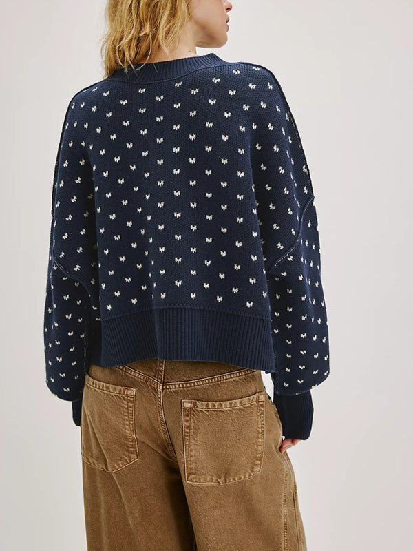 Sweaters - Casual Knit Oversized Sweater - Soft and Stylish