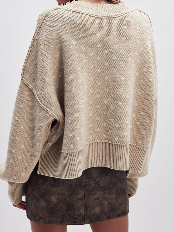 Sweaters - Casual Knit Oversized Sweater - Soft and Stylish