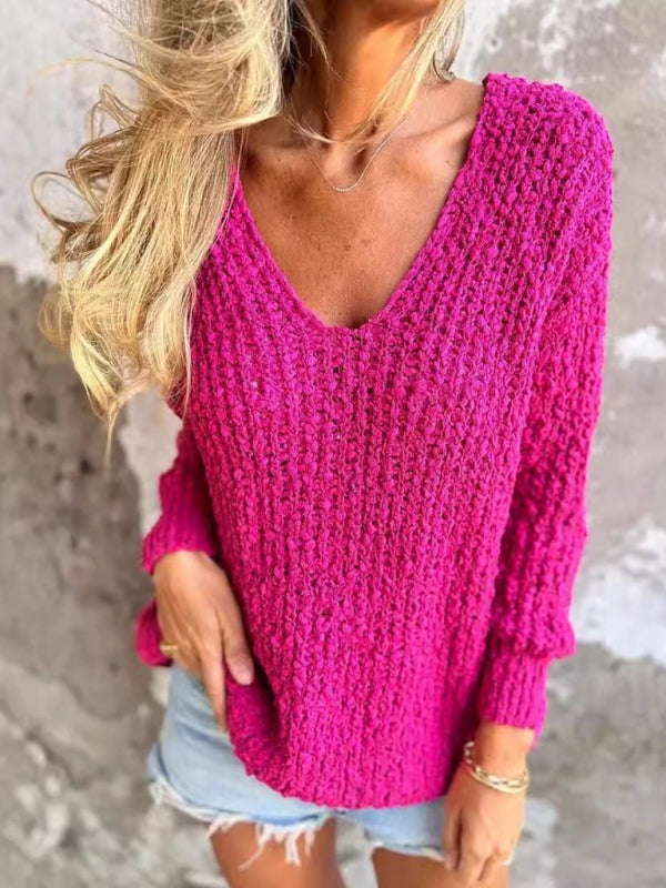 Sweaters - Essential Knitted V-Neck Sweaters for Stylish Layering