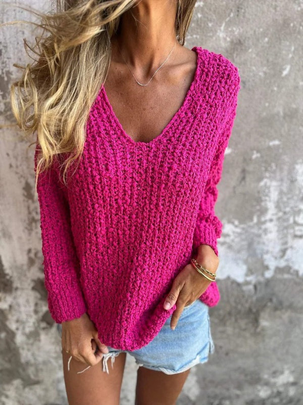 Sweaters - Essential Knitted V-Neck Sweaters for Stylish Layering