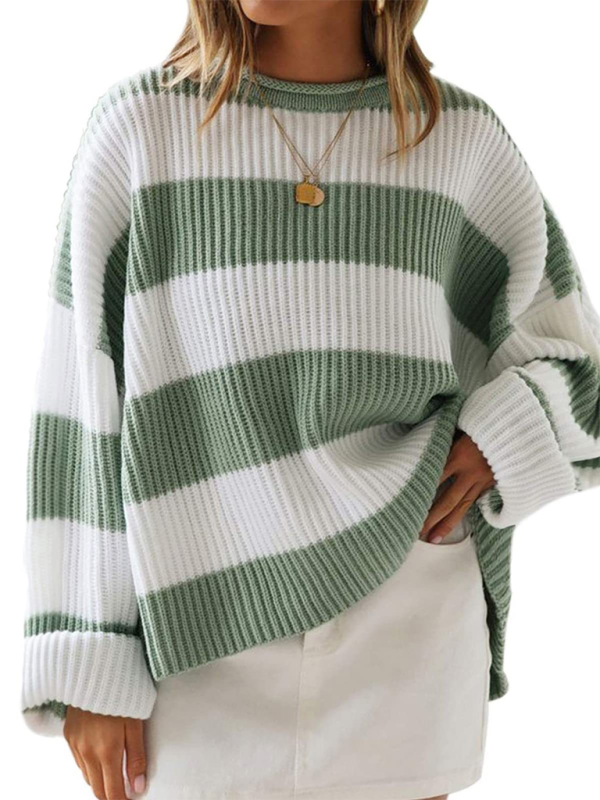 Sweaters - Red & White Striped Sweater Oversized Jumper