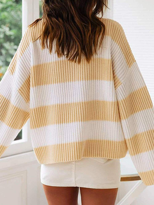 Sweaters - Red & White Striped Sweater Oversized Jumper