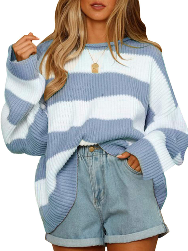 Sweaters - Red & White Striped Sweater Oversized Jumper
