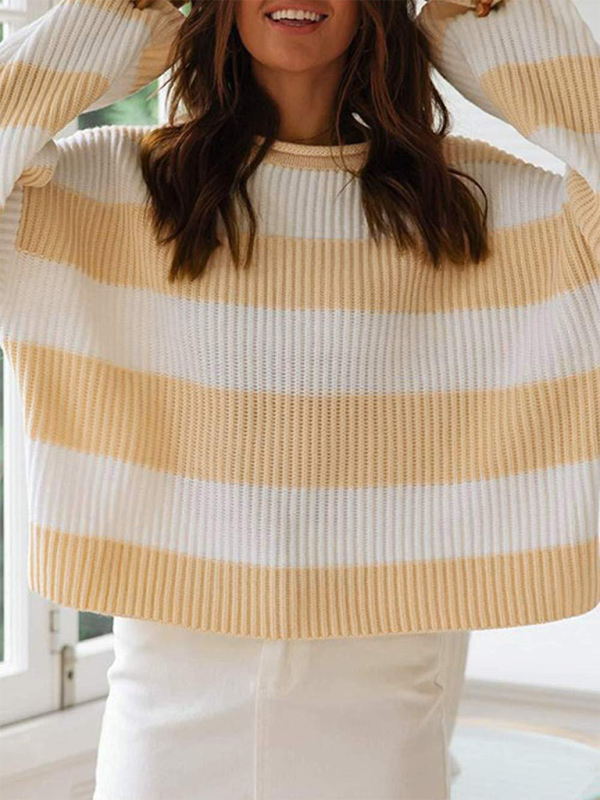 Sweaters - Red & White Striped Sweater Oversized Jumper