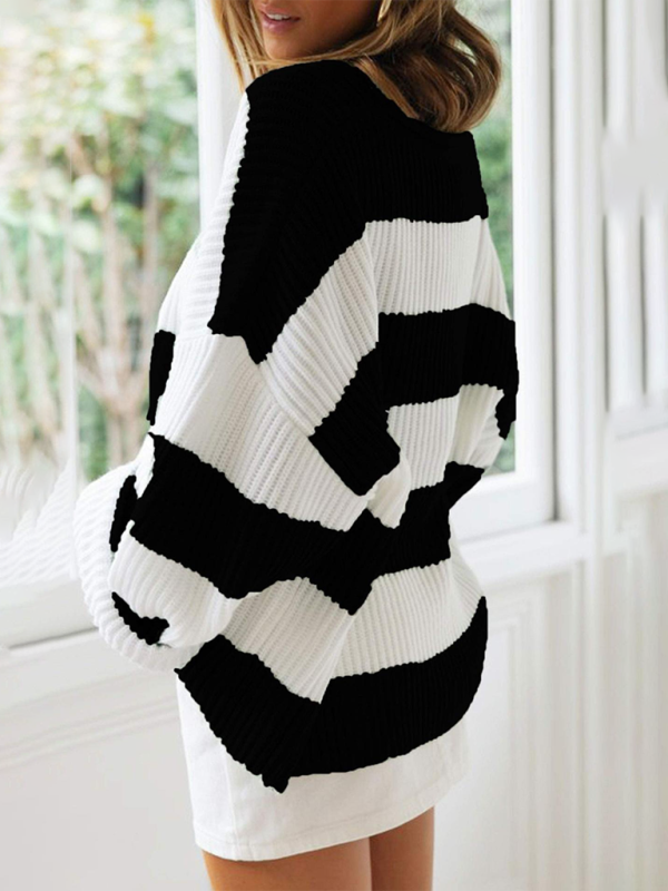 Sweaters - Red & White Striped Sweater Oversized Jumper