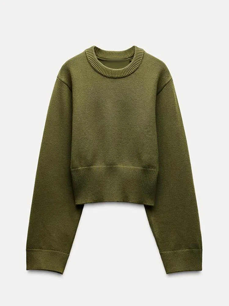 Sweaters - Casual Flared Sleeve Knit Sweater